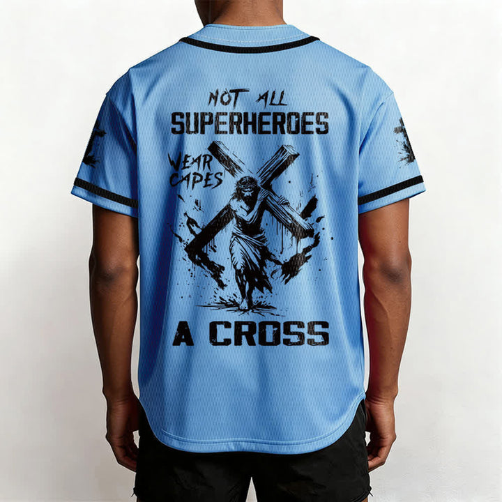 Christianartworkshop Nicht alle Superhelden tragen Umhänge Ein Kreuz Unisex Baseballtrikot - image 31