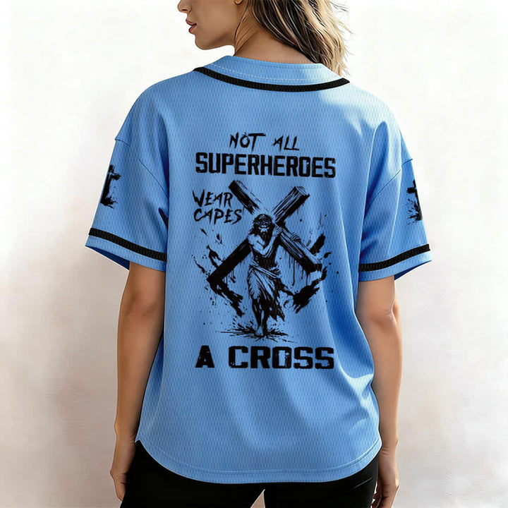 Christianartworkshop Nicht alle Superhelden tragen Umhänge Ein Kreuz Unisex Baseballtrikot - image 33