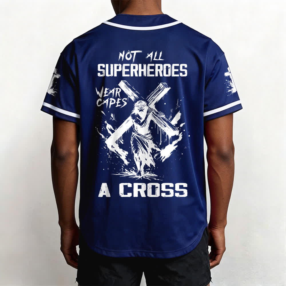 Christianartworkshop Nicht alle Superhelden tragen Umhänge Ein Kreuz Unisex Baseballtrikot - image 40