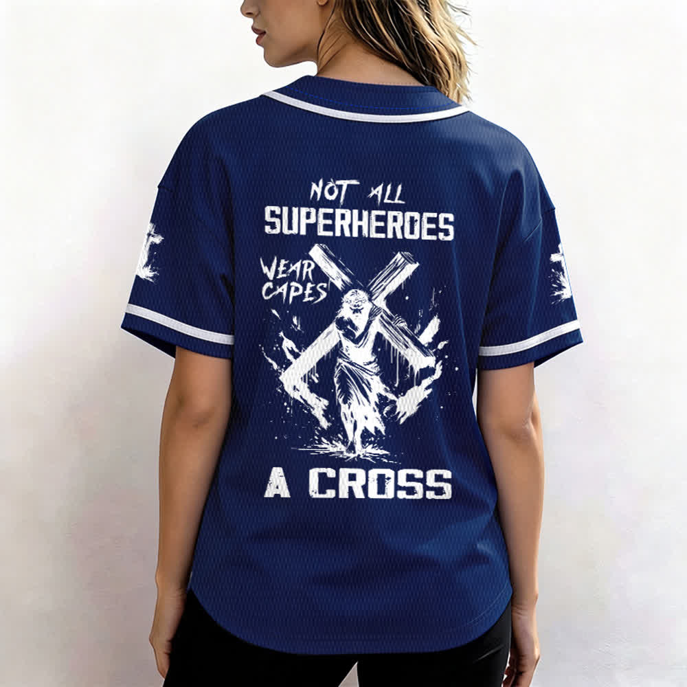 Christianartworkshop Nicht alle Superhelden tragen Umhänge Ein Kreuz Unisex Baseballtrikot - image 38