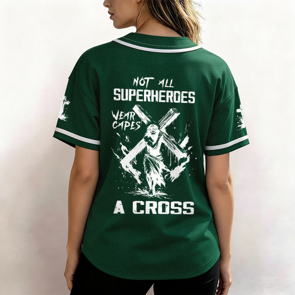 Christianartworkshop Nicht alle Superhelden tragen Umhänge Ein Kreuz Unisex Baseballtrikot - image 47