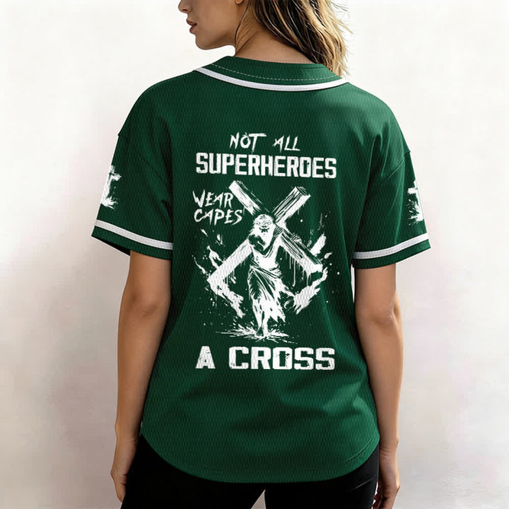 Christianartworkshop Nicht alle Superhelden tragen Umhänge Ein Kreuz Unisex Baseballtrikot - image 47