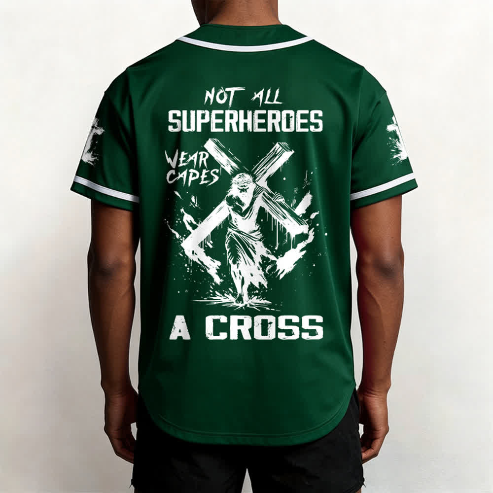 Christianartworkshop Nicht alle Superhelden tragen Umhänge Ein Kreuz Unisex Baseballtrikot - image 45