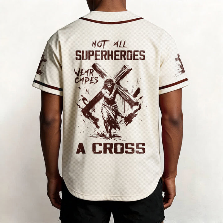 Christianartworkshop Nicht alle Superhelden tragen Umhänge Ein Kreuz Unisex Baseballtrikot - image 54
