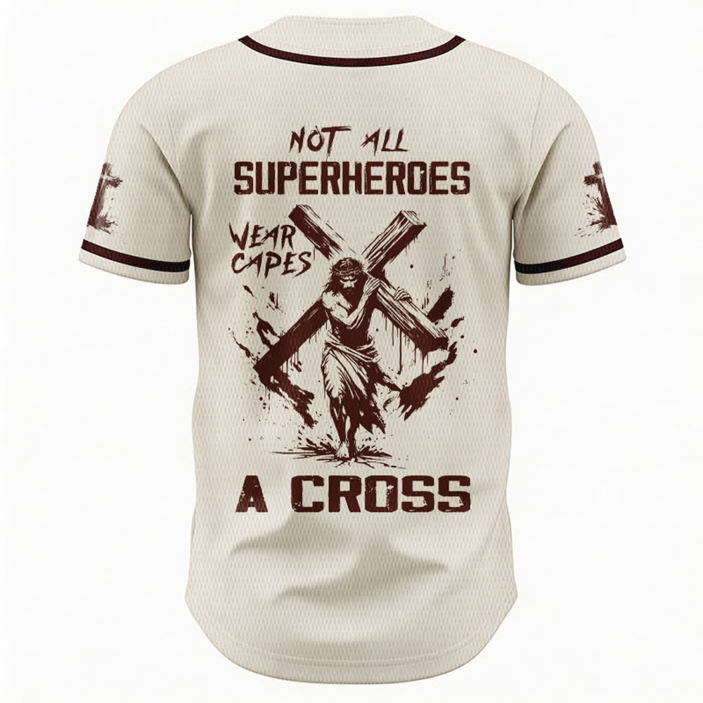 Christianartworkshop Nicht alle Superhelden tragen Umhänge Ein Kreuz Unisex Baseballtrikot - image 50