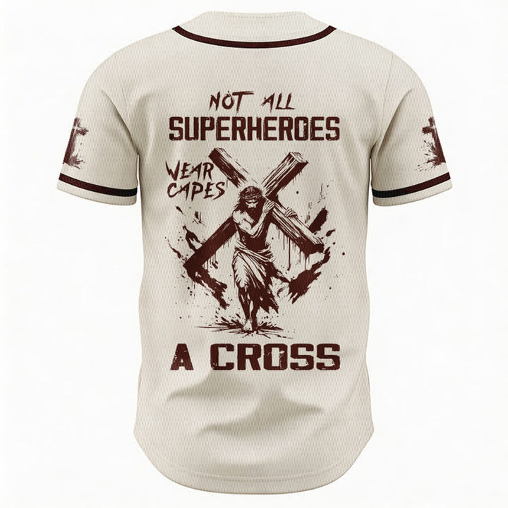 Christianartworkshop Nicht alle Superhelden tragen Umhänge Ein Kreuz Unisex Baseballtrikot - image 50