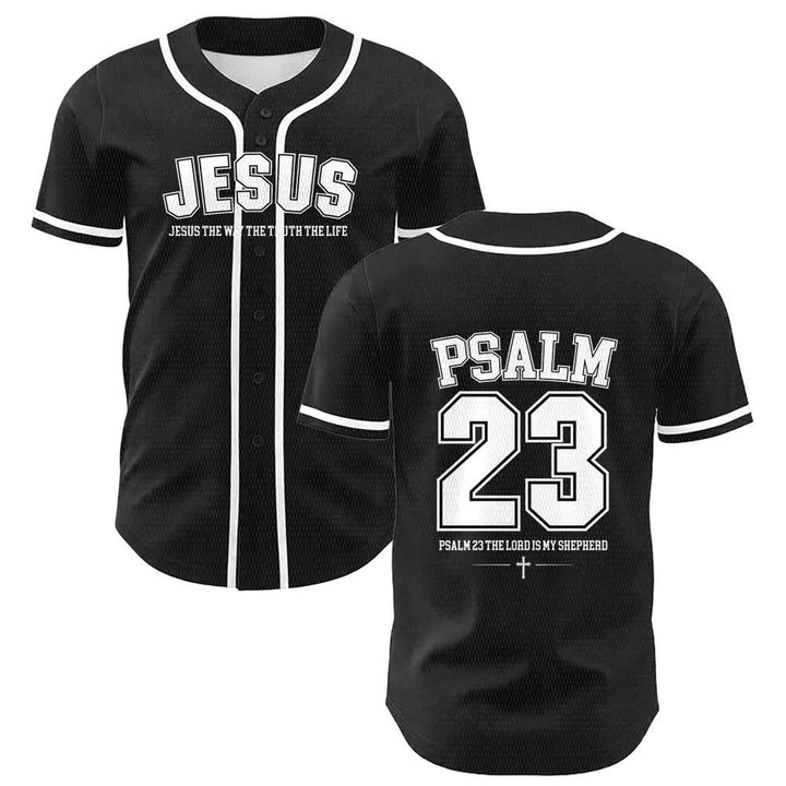 Christianartworkshop Jesus Psalm 23 Der Herr ist mein Hirte Unisex Baseballtrikot - Weiß - 5XL - image 6