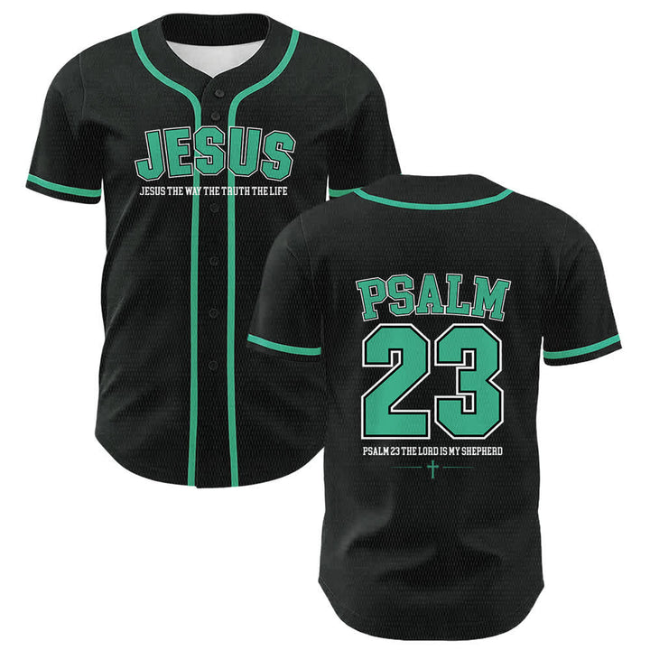 Christianartworkshop Jesus Psalm 23 Der Herr ist mein Hirte Unisex Baseballtrikot - Dunkelgrün - 5XL - image 24