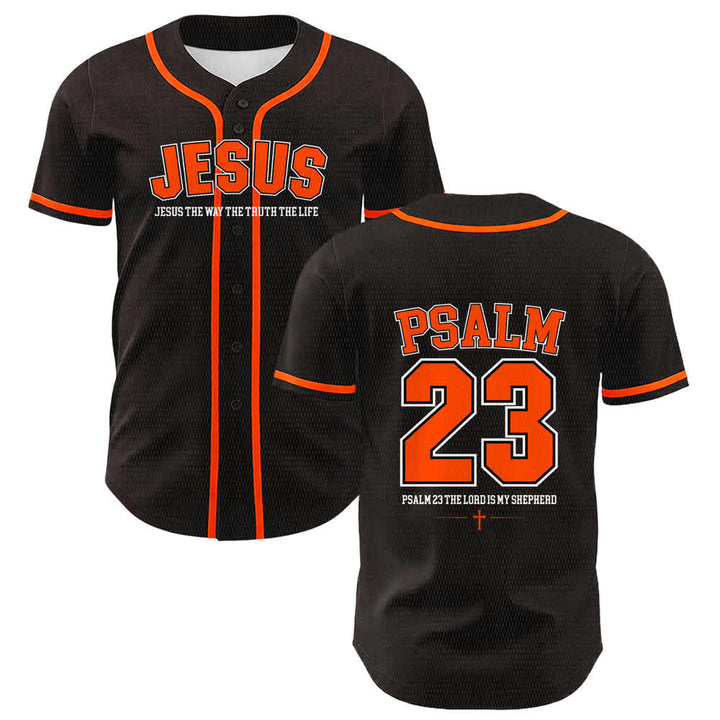 Christianartworkshop Jesus Psalm 23 Der Herr ist mein Hirte Unisex Baseballtrikot - Orange - 5XL - image 15
