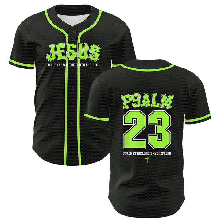 Christianartworkshop Jesus Psalm 23 Der Herr ist mein Hirte Unisex Baseballtrikot - Hellgrün - 5XL - image 18