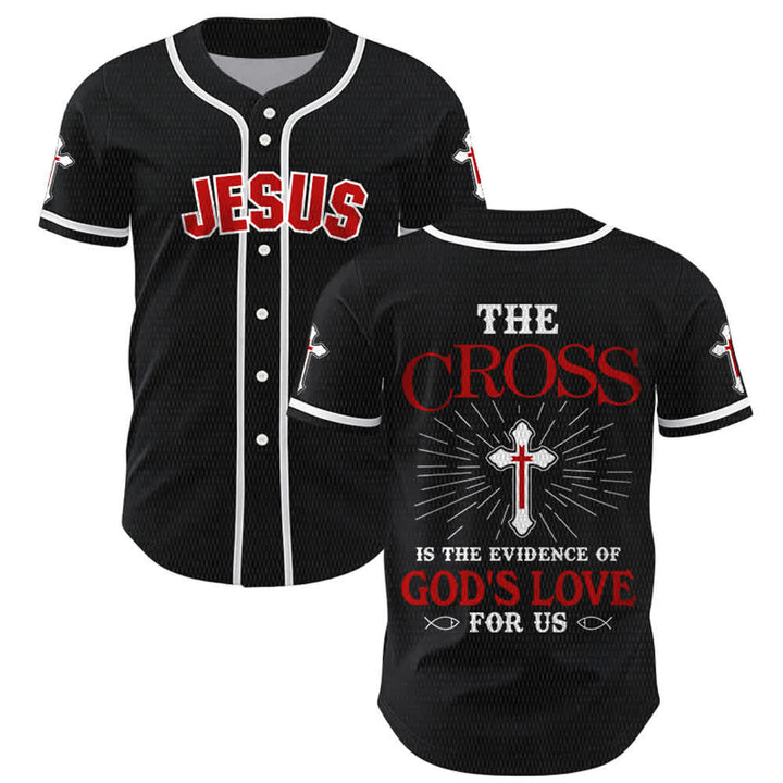 Christianartworkshop Das Kreuz ist der Beweis für Gottes Liebe Unisex-Baseballtrikot - Schwarz - 5XL - image 14