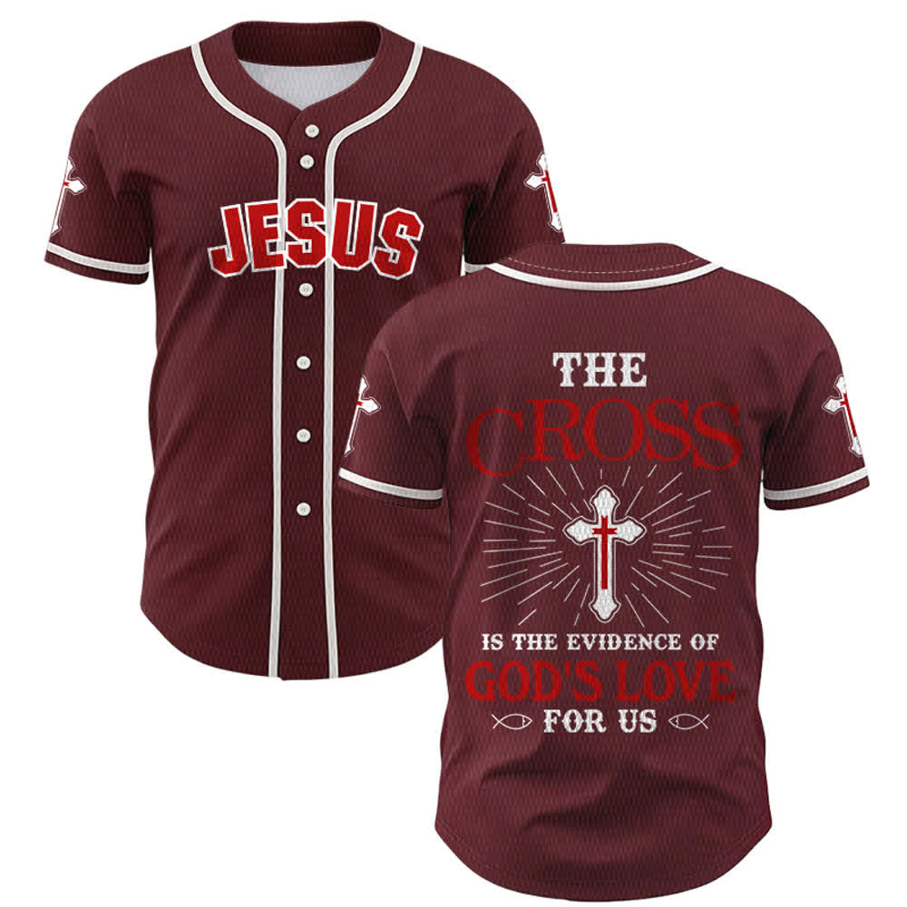 Christianartworkshop Das Kreuz ist der Beweis für Gottes Liebe Unisex-Baseballtrikot - Wein - 5XL - image 21