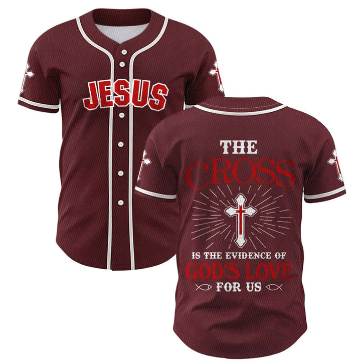 Christianartworkshop Das Kreuz ist der Beweis für Gottes Liebe Unisex-Baseballtrikot - Wein - 5XL - image 21