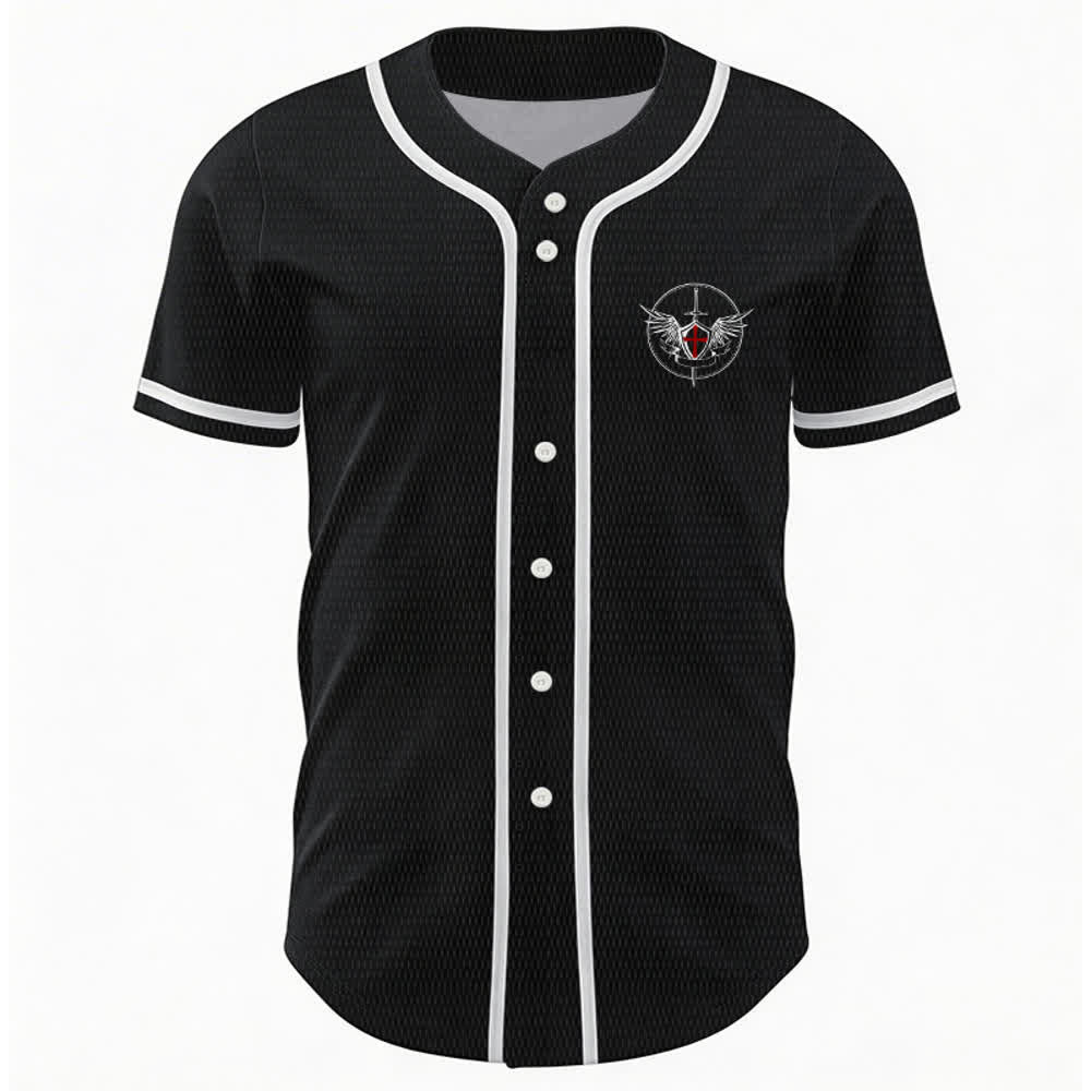 Christianartworkshop St. Michael Archangel Defend Us Unisex Baseball Jersey - image 9