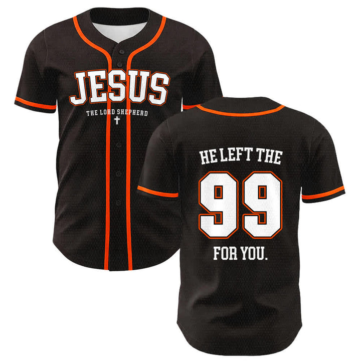Christianartworkshop Jesus He Left The 99 For You Unisex Baseball Jersey - Orange - 5XL - image 15