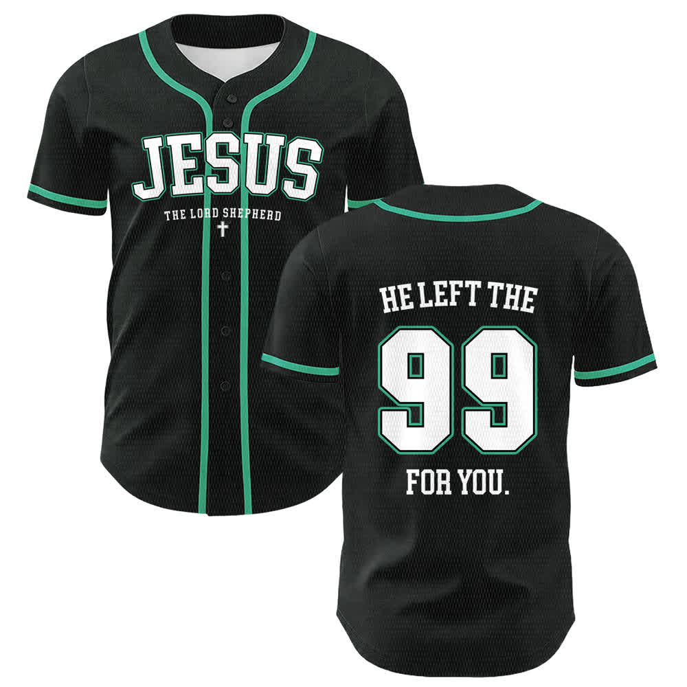 Christianartworkshop Jesus He Left The 99 For You Unisex Baseball Jersey - Dunkelgrün - 5XL - image 24
