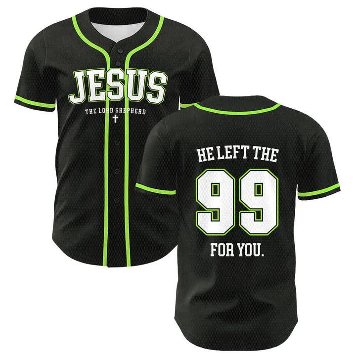 Christianartworkshop Jesus He Left The 99 For You Unisex Baseball Jersey - Hellgrün - 5XL - image 18