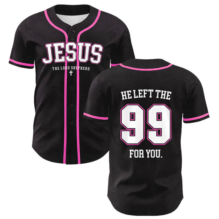 Christianartworkshop Jesus He Left The 99 For You Unisex Baseball Jersey - Rosa - 5XL - image 9