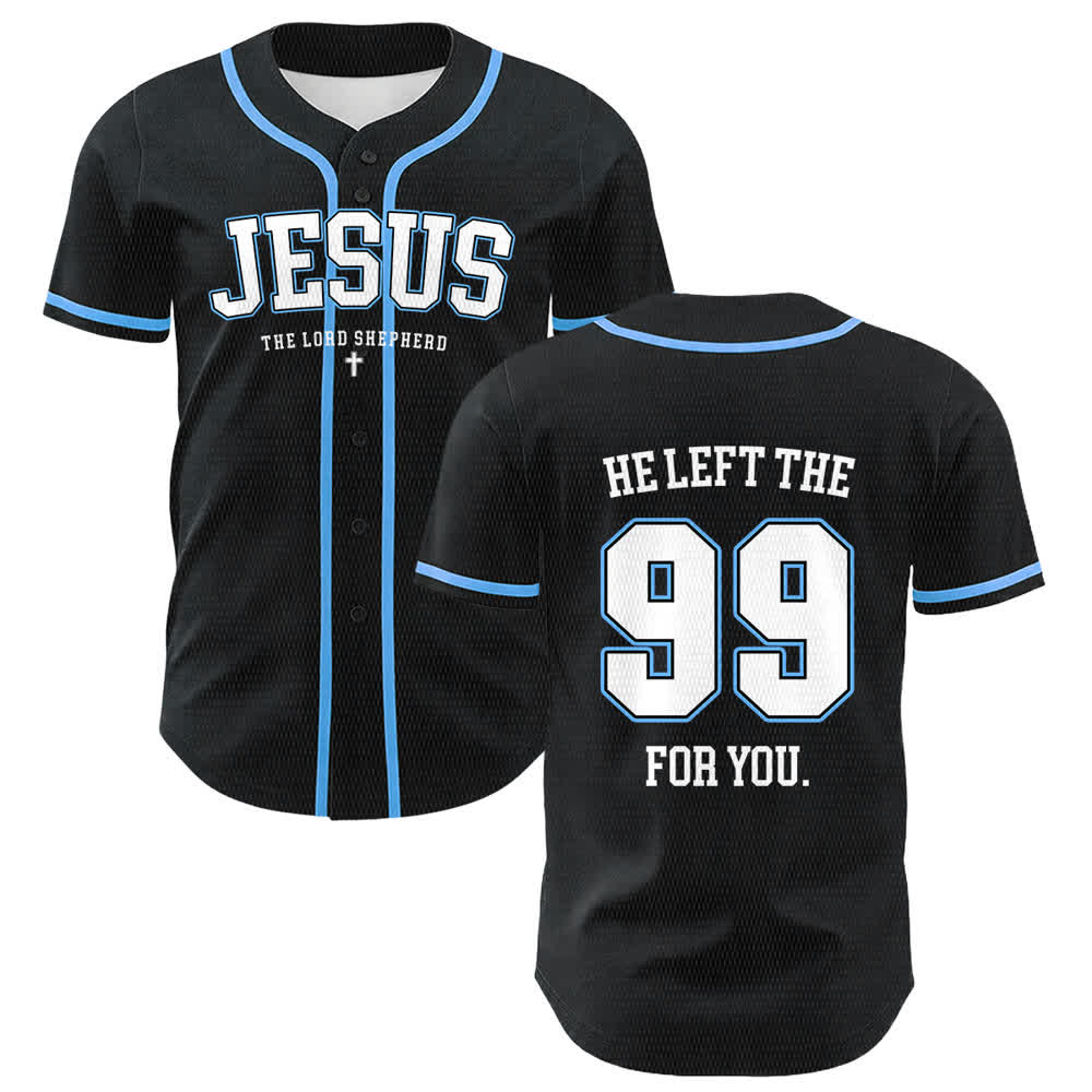 Christianartworkshop Jesus He Left The 99 For You Unisex Baseball Jersey - Blau - 5XL - image 3