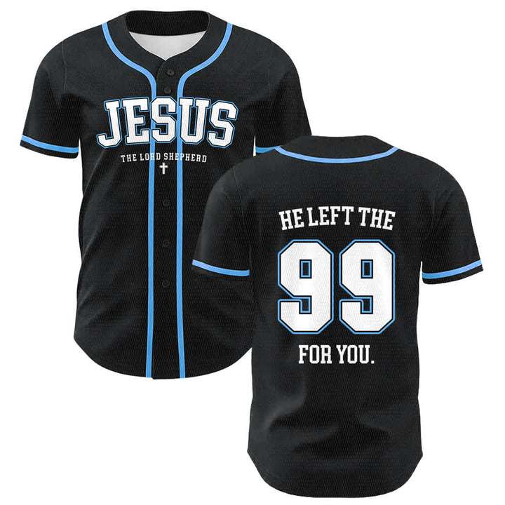 Christianartworkshop Jesus He Left The 99 For You Unisex Baseball Jersey - Blau - 5XL - image 3