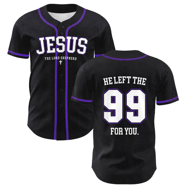Christianartworkshop Jesus He Left The 99 For You Unisex Baseball Jersey - Lila - 5XL - image 21