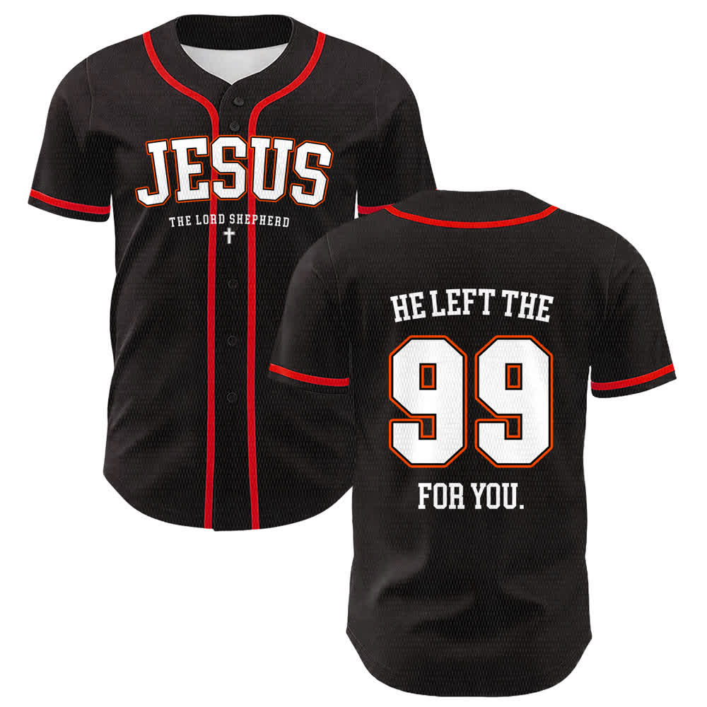 Christianartworkshop Jesus He Left The 99 For You Unisex Baseball Jersey - Rot - 5XL - image 12