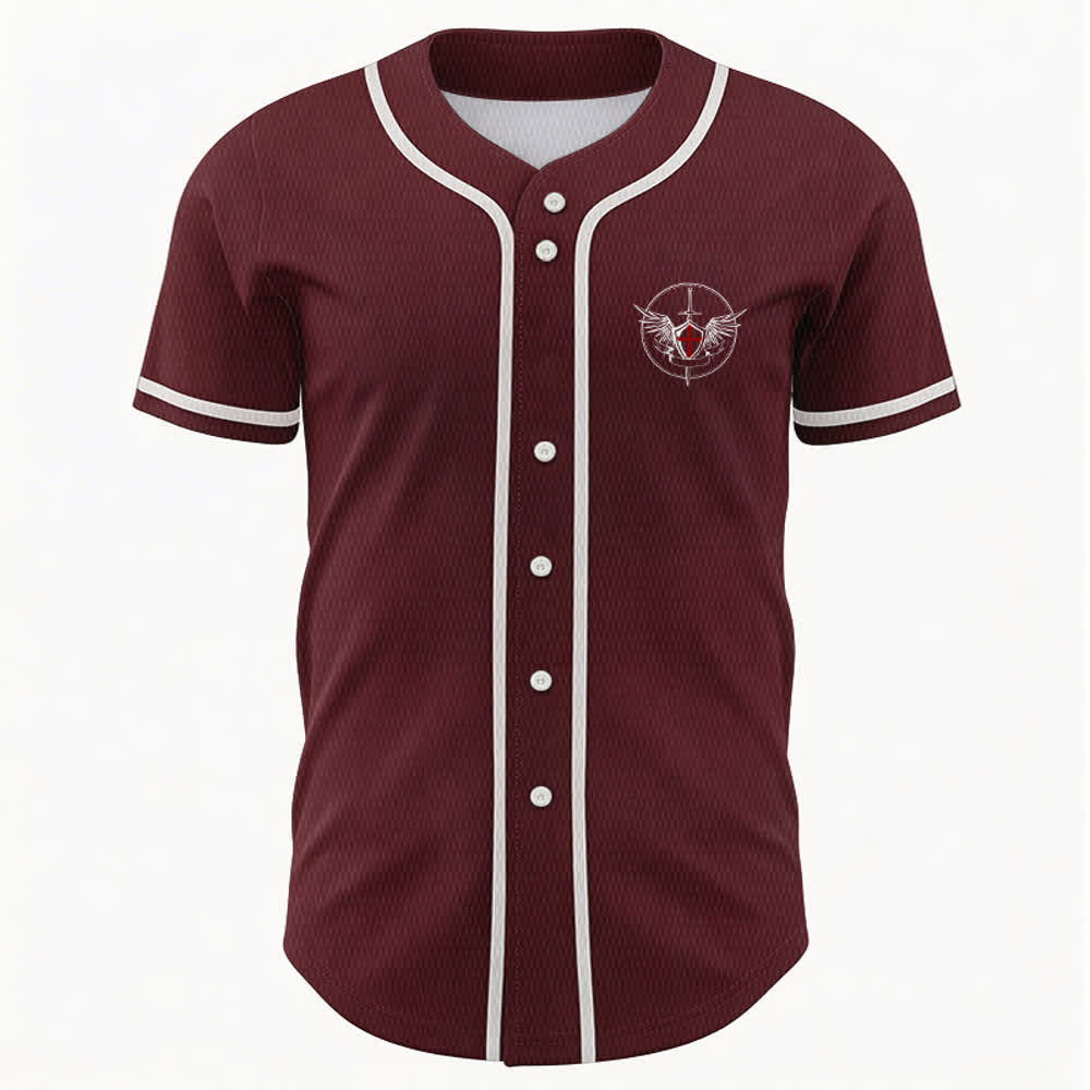 Christianartworkshop St. Michael Archangel Defend Us Unisex Baseball Jersey - image 23