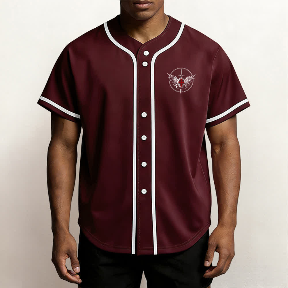 Christianartworkshop St. Michael Archangel Defend Us Unisex Baseball Jersey - image 27