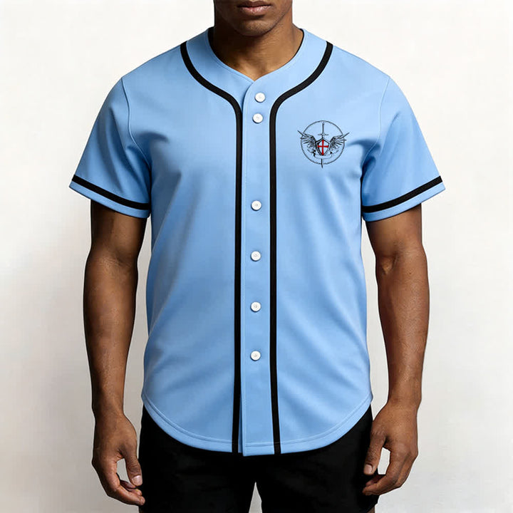 Christianartworkshop St. Michael Archangel Defend Us Unisex Baseball Jersey - image 32