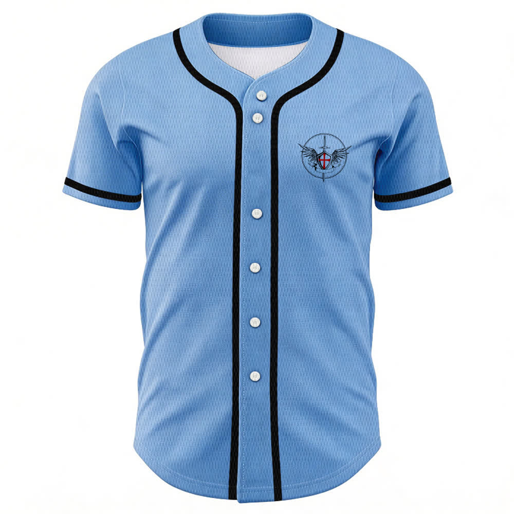 Christianartworkshop St. Michael Archangel Defend Us Unisex Baseball Jersey - image 30