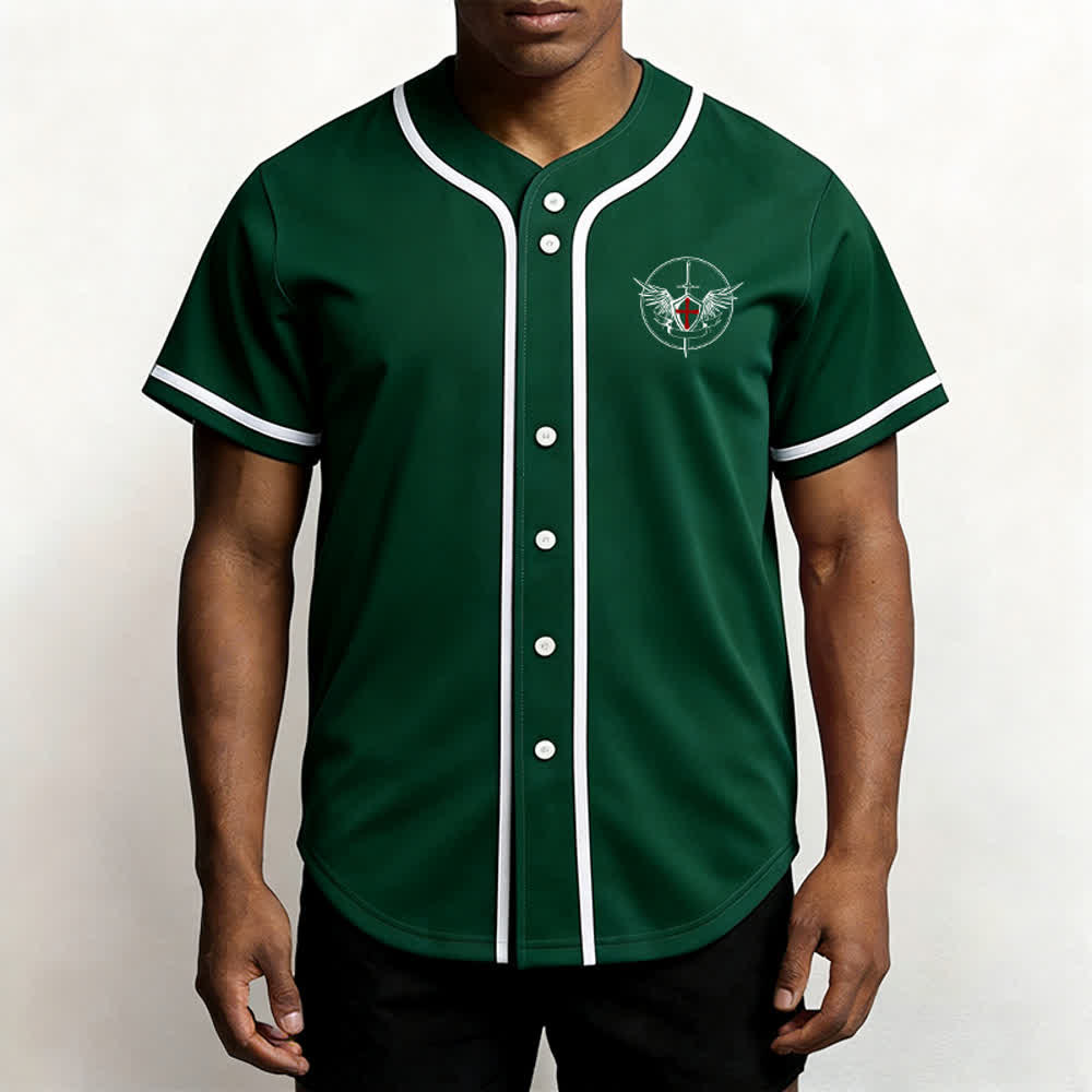 Christianartworkshop St. Michael Archangel Defend Us Unisex Baseball Jersey - image 45