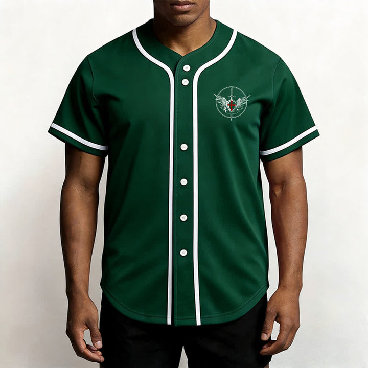 Christianartworkshop St. Michael Archangel Defend Us Unisex Baseball Jersey - image 45