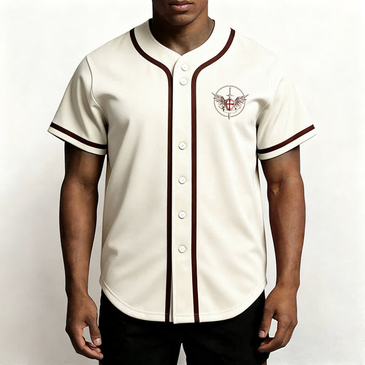 Christianartworkshop St. Michael Archangel Defend Us Unisex Baseball Jersey - image 55