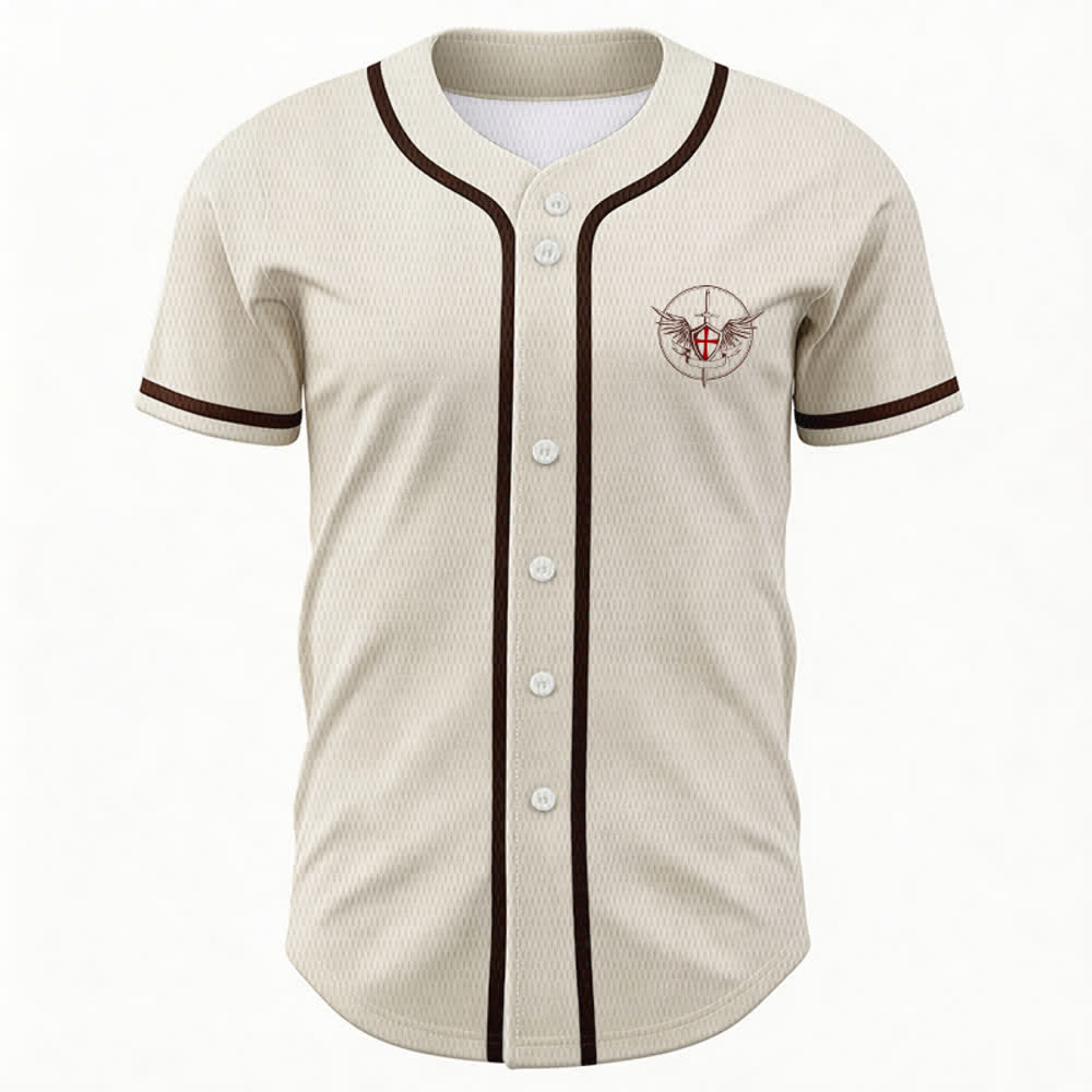 Christianartworkshop St. Michael Archangel Defend Us Unisex Baseball Jersey - image 52