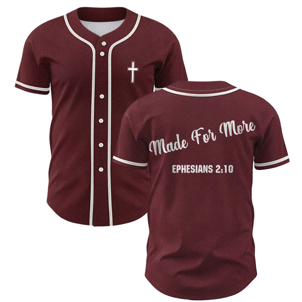 Christianartworkshop Made For More Ephesians 2:10 Unisex Baseball Jersey - Wein - 5XL - image 0