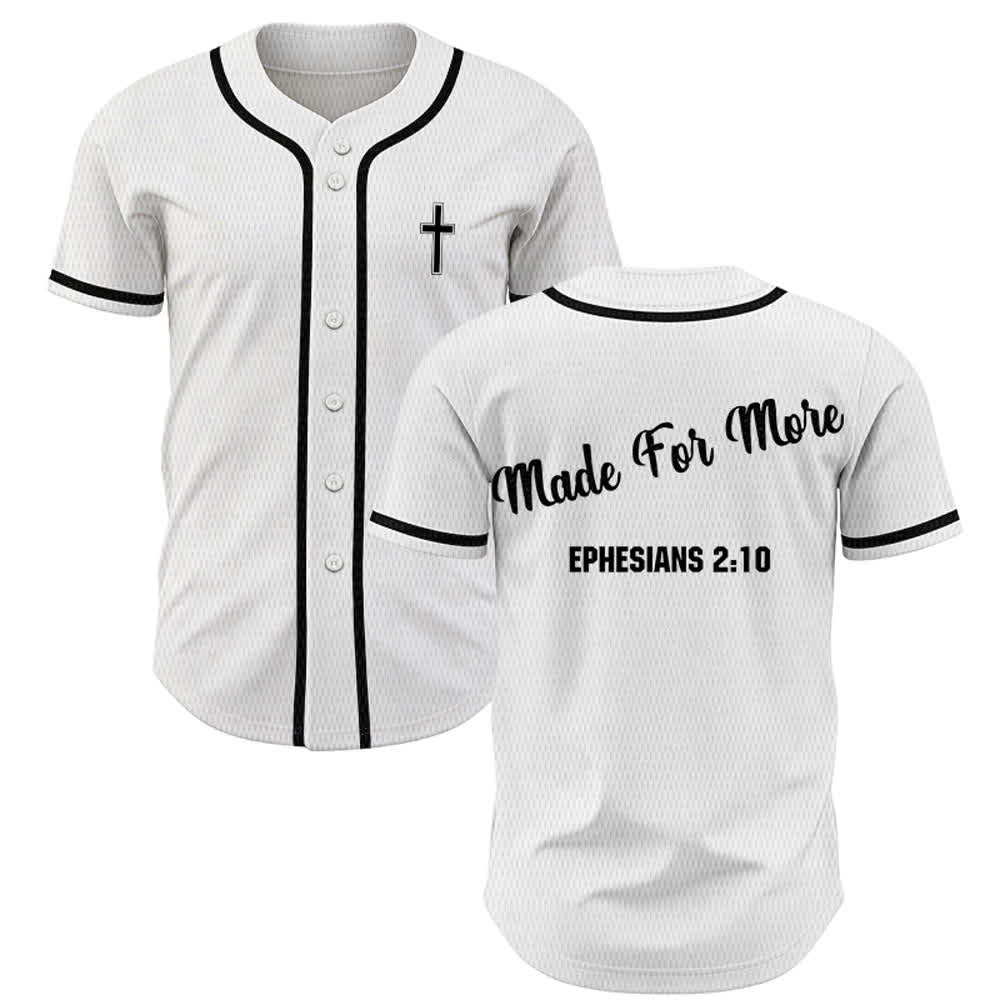 Christianartworkshop Made For More Ephesians 2:10 Unisex Baseball Jersey - Weiß - 5XL - image 7