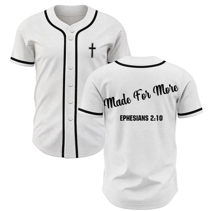 Christianartworkshop Made For More Ephesians 2:10 Unisex Baseball Jersey - Weiß - 5XL - image 7