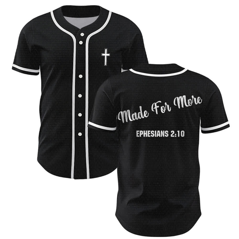 Christianartworkshop Made For More Ephesians 2:10 Unisex Baseball Jersey - Schwarz - 5XL - image 14