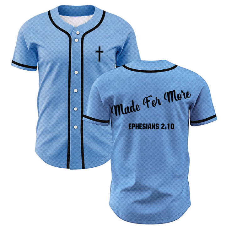 Christianartworkshop Made For More Ephesians 2:10 Unisex Baseball Jersey - Blau - 5XL - image 28