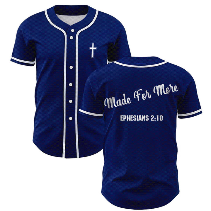 Christianartworkshop Made For More Ephesians 2:10 Unisex Baseball Jersey - Marineblau - 5XL - image 35