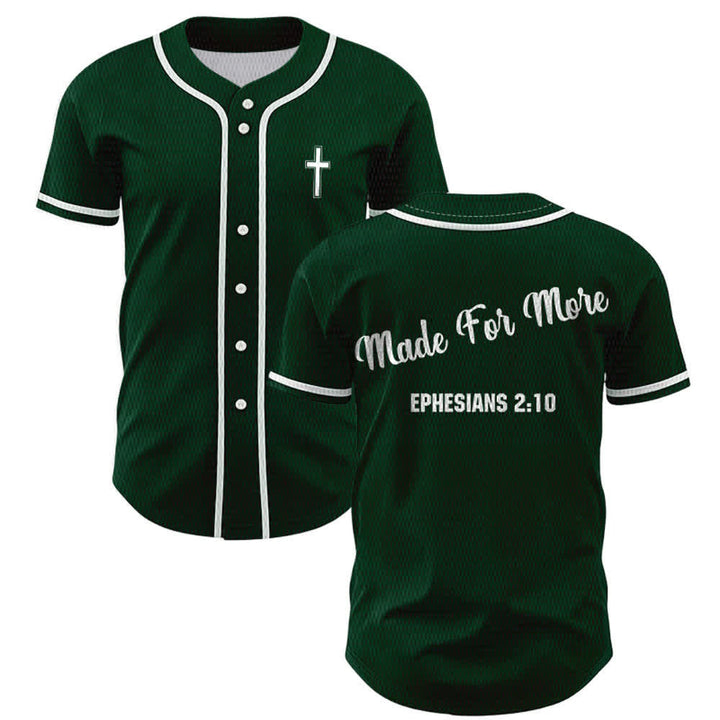 Christianartworkshop Made For More Ephesians 2:10 Unisex Baseball Jersey - Grün - 5XL - image 42