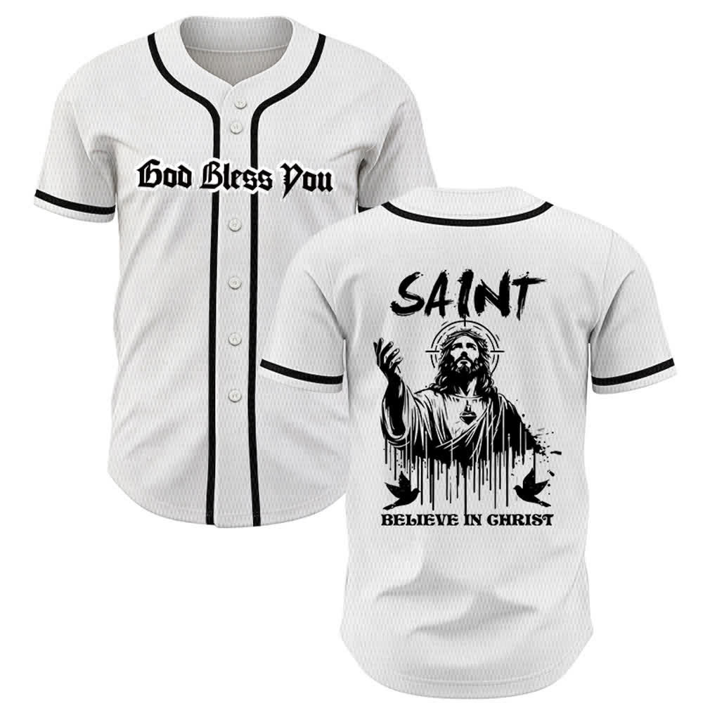 Christianartworkshop Saint Believe In Christ Unisex Baseball Jersey - Weiß - 5XL - image 0