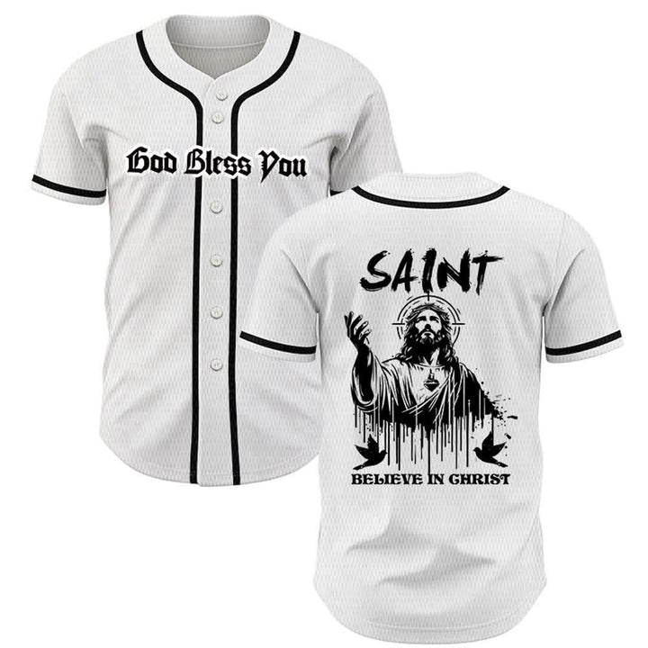 Christianartworkshop Saint Believe In Christ Unisex Baseball Jersey - Weiß - 5XL - image 0