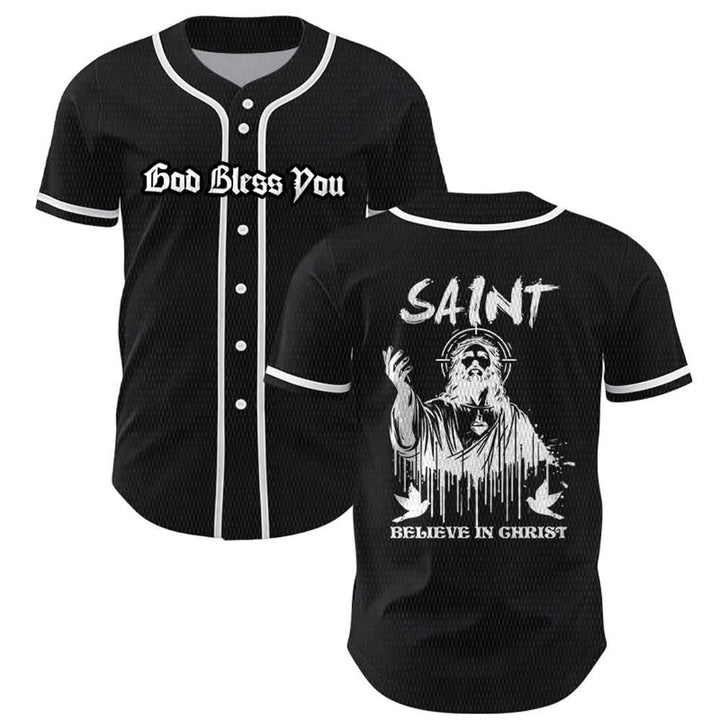Christianartworkshop Saint Believe In Christ Unisex Baseball Jersey - Schwarz - 5XL - image 7