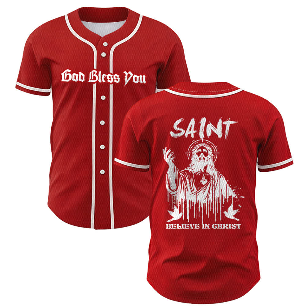 Christianartworkshop Saint Believe In Christ Unisex Baseball Jersey - Rot - 5XL - image 14