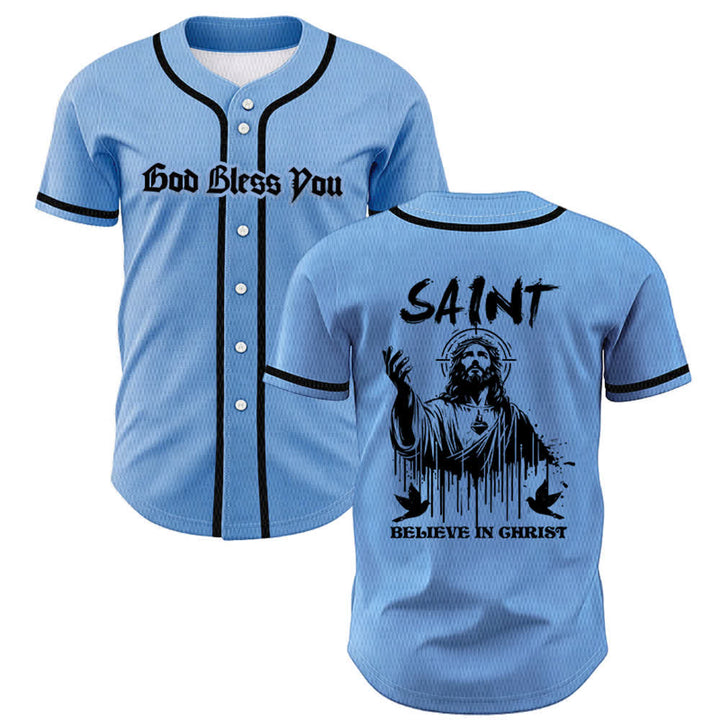 Christianartworkshop Saint Believe In Christ Unisex Baseball Jersey - Blau - 5XL - image 28