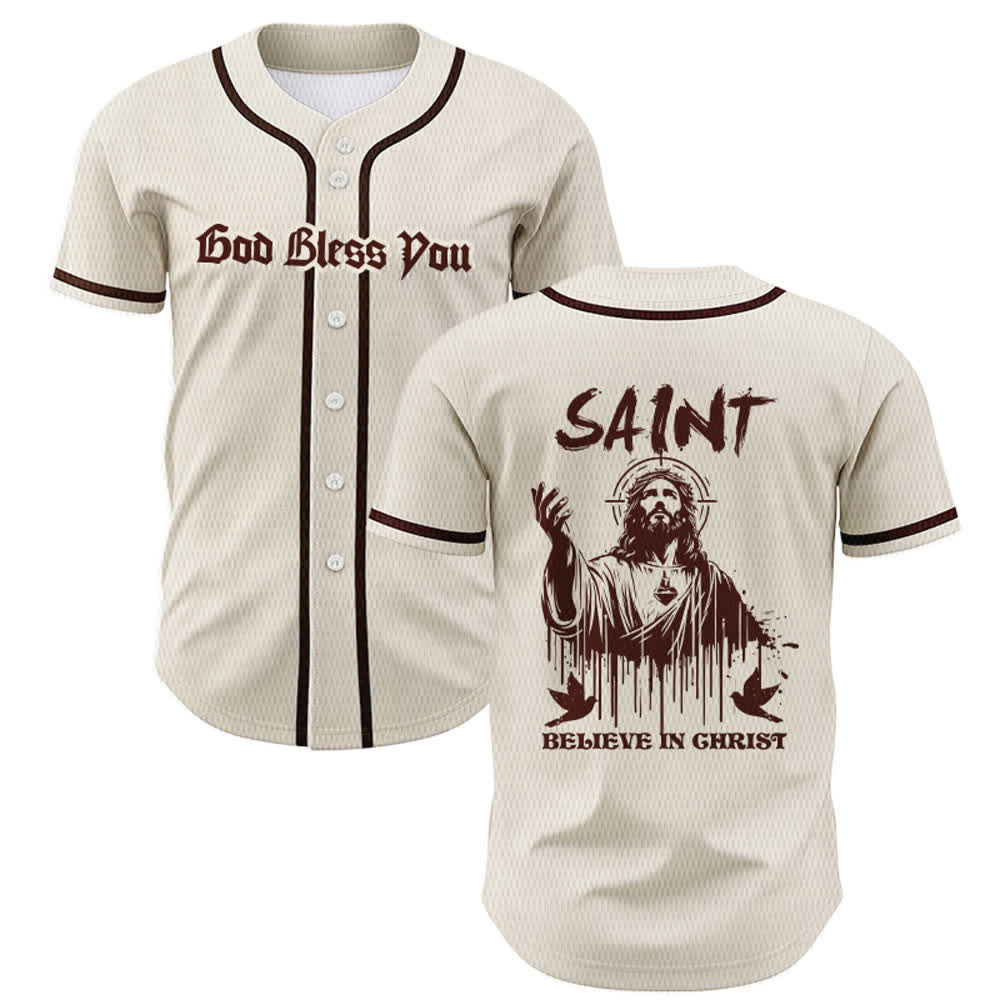 Christianartworkshop Saint Believe In Christ Unisex Baseball Jersey - Aprikose - 5XL - image 49