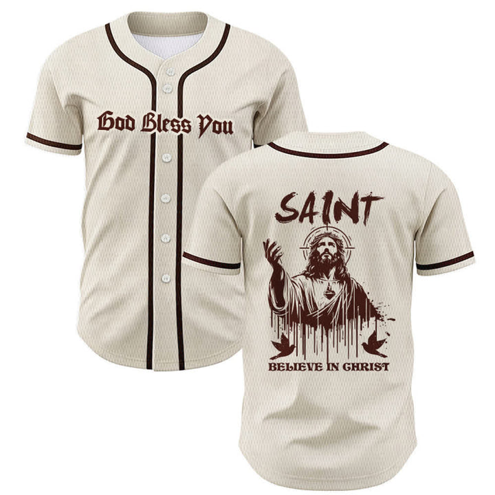 Christianartworkshop Saint Believe In Christ Unisex Baseball Jersey - Aprikose - 5XL - image 49