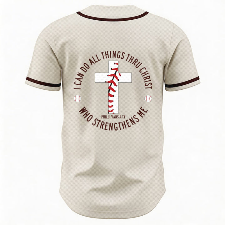 Christianartworkshop Philipper 4:13 Ich kann alles tun Unisex-Baseballtrikot - image 1