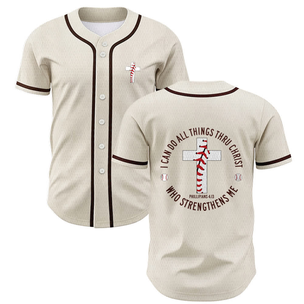 Christianartworkshop Philipper 4:13 Ich kann alles tun Unisex-Baseballtrikot - Aprikose - 5XL - image 0